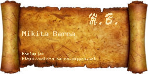 Mikita Barna névjegykártya